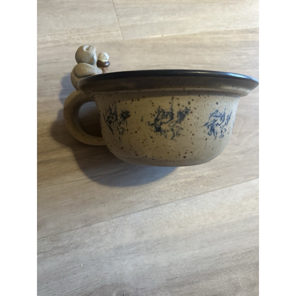 Hand Made Teddy Bear Pottery Bowls Set Of 2